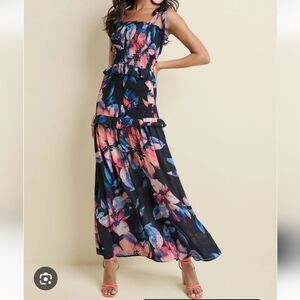 VENUS Smocked Floral Maxi Dress Size 6